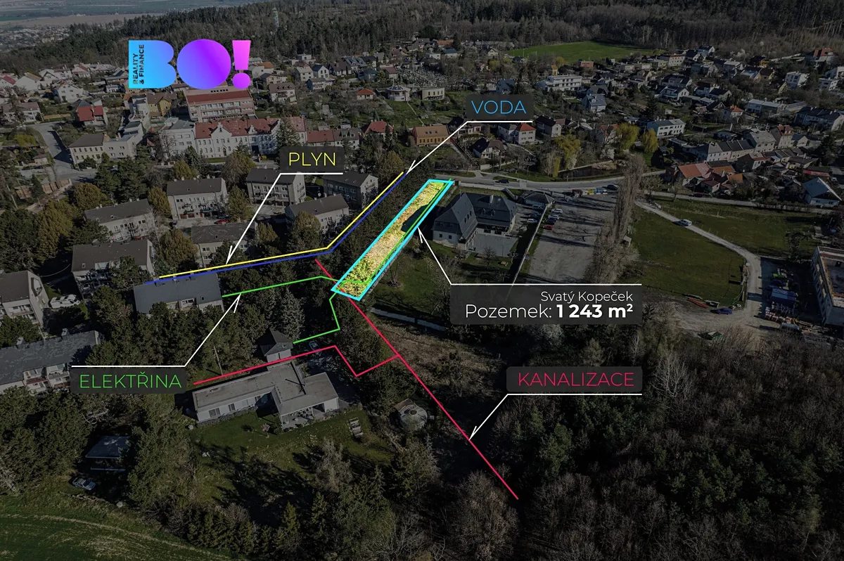 Prodej stavebního pozemku 1243 m²